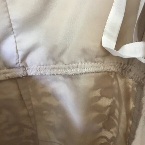 David Bridal Short Mocha Lace Dress with V-Neck - Picture 16 of 16